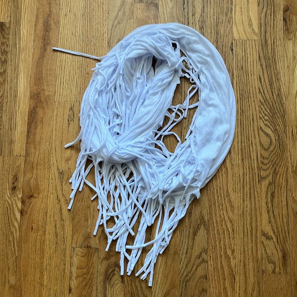 Taleen All-Season Infinity Fringe Scarf - White